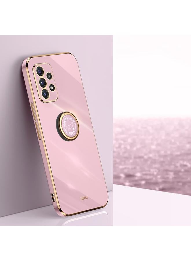 The Bros Case For Samsung Galaxy A52 5G Straight Edge 6D Electroplate TPU Phone Case with Ring Holder