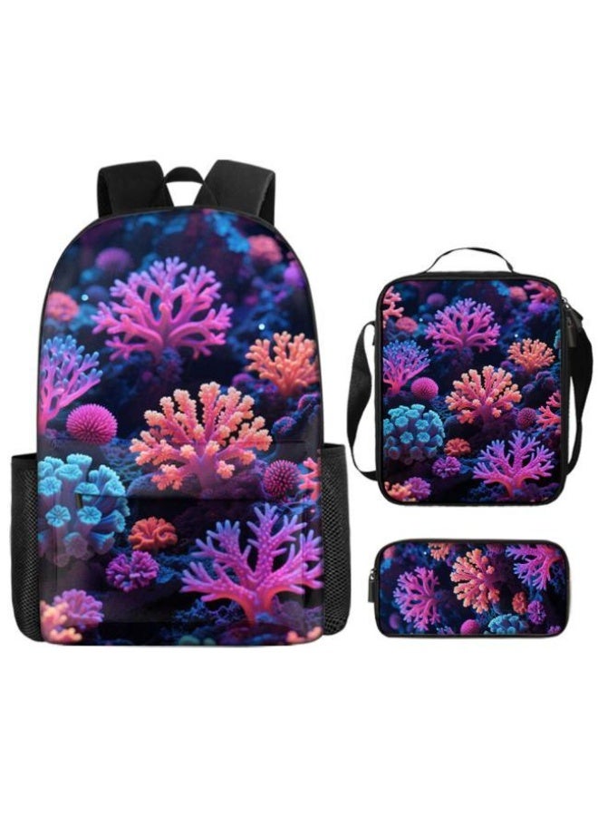 [Super new special offer] Cartoon theme bag three-piece set | double-shoulder + hand-held + storage pen bag | gift self-use good-looking - 1227  - Image 1
