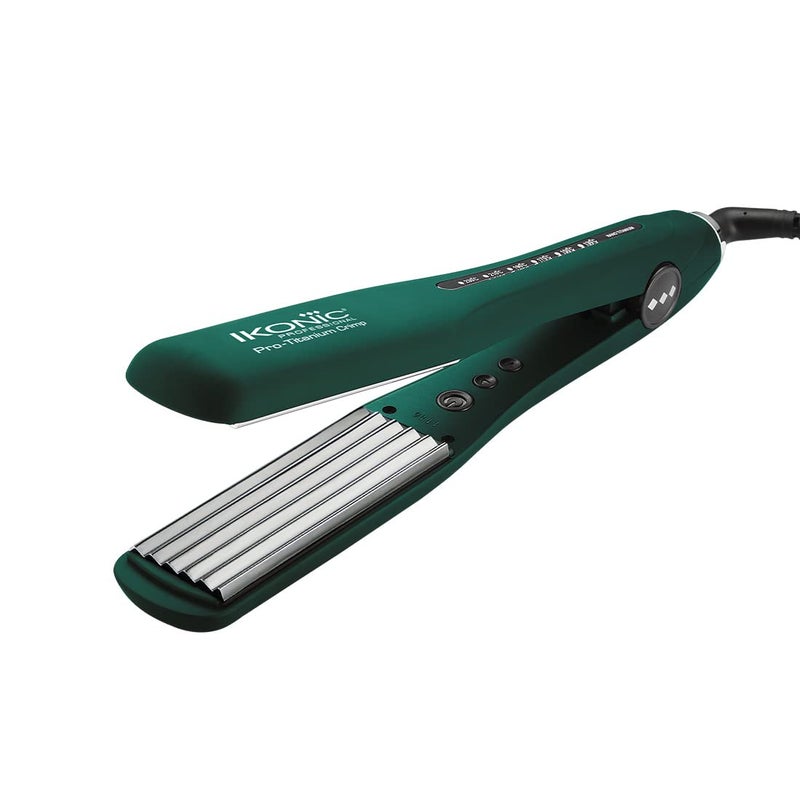 Ikonic Pro titanium Crimp Emerald Collection Crimper Hair Styler Wavy Hair - Image 1