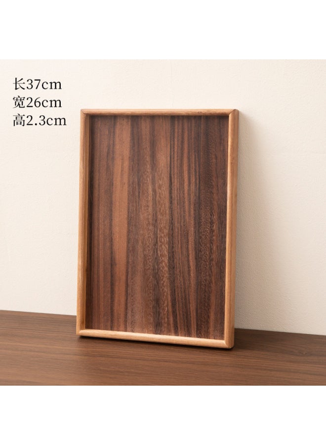 Wooden Tray Walnut Tea Tray Living Room Wooden Storage Plate Solid Wood Dinner Plate Engraved Logo Tray For Tea Cup