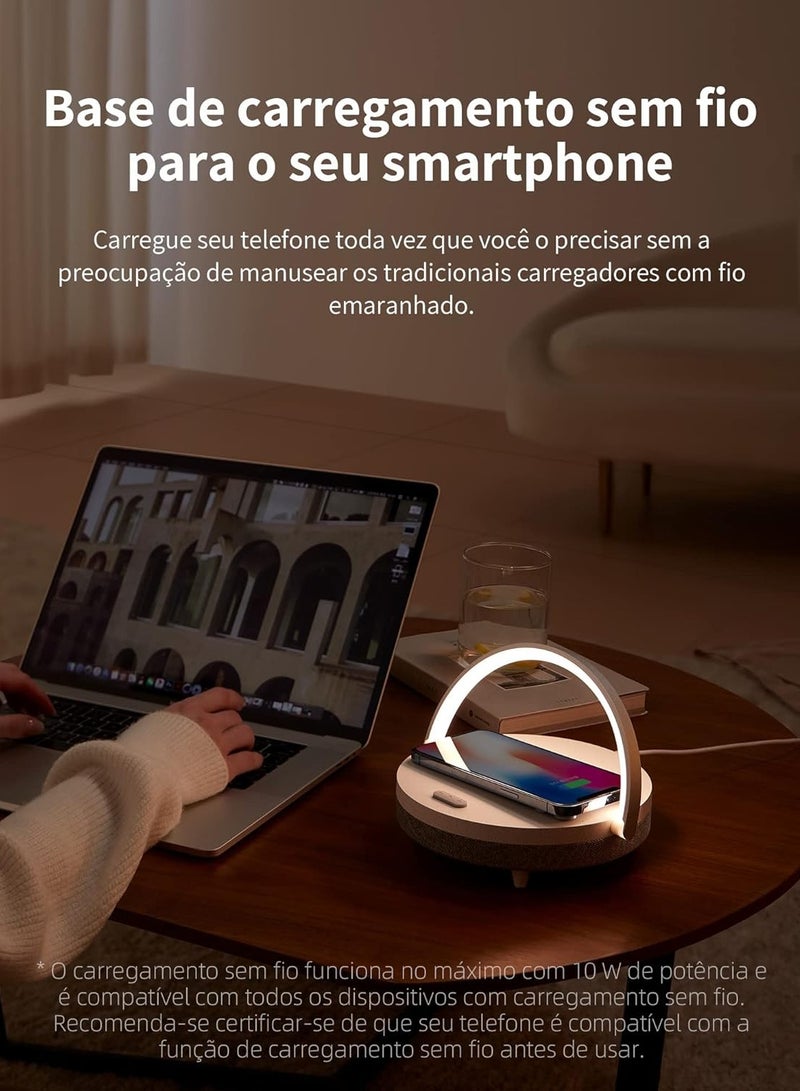 EZVALO Bedside Lamp,EZVALO 4 in 1 Night Light with Wireless Charger,Portable Speaker,Phone Holder,Touch Control Diammable Table Lamp Nightstand Lamp for Bedroom - Image 3