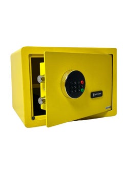 Digital Safe -  Money Security Box with Electronic Keypad and 2 Manual Override Keys - Home safe , Office Yellow. ( H25 * W35 * D25 CM )