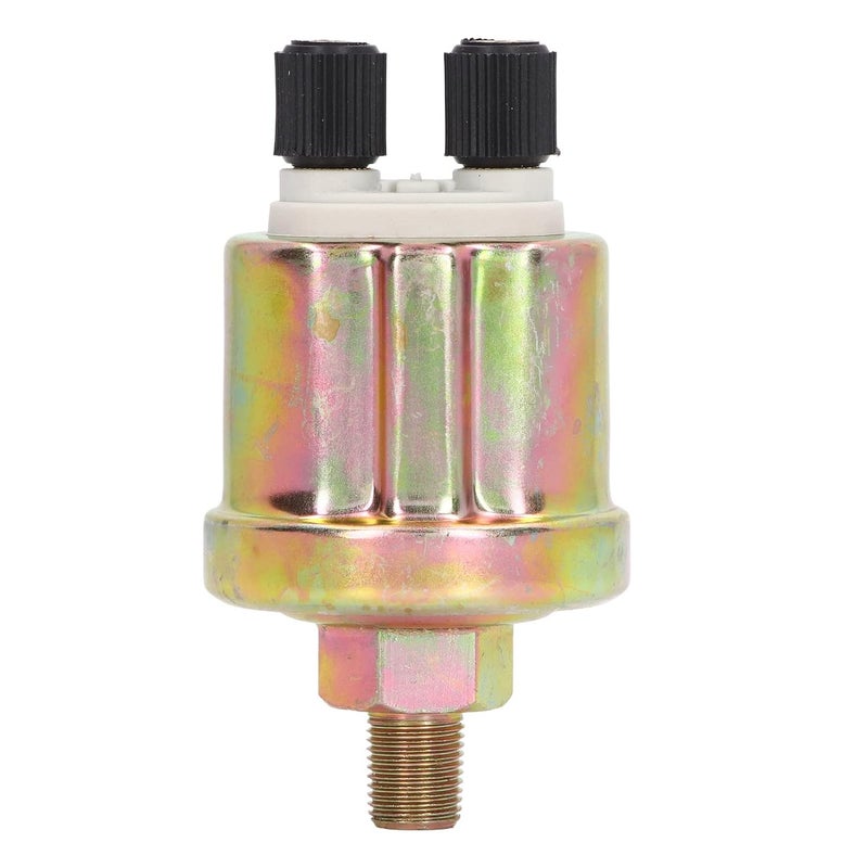 Oil Pressure Sensor, 1/8 NPT Thread, 0-10Bar Pressure Range, Aluminum Alloy Oil Pressure Sender Replacement (Glossy Finish Double Head) - Image 1