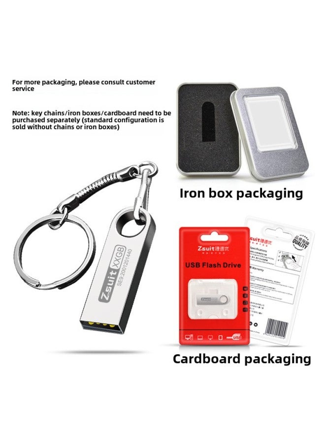 U Disk 32g Creative High-speed U Disk Lettering 128g Mobile Phone U Disk 64g Car Music U Disk Metal U Disk-Colour:Silver-Capacity:128gb/3.0 High Speed Version - Image 4