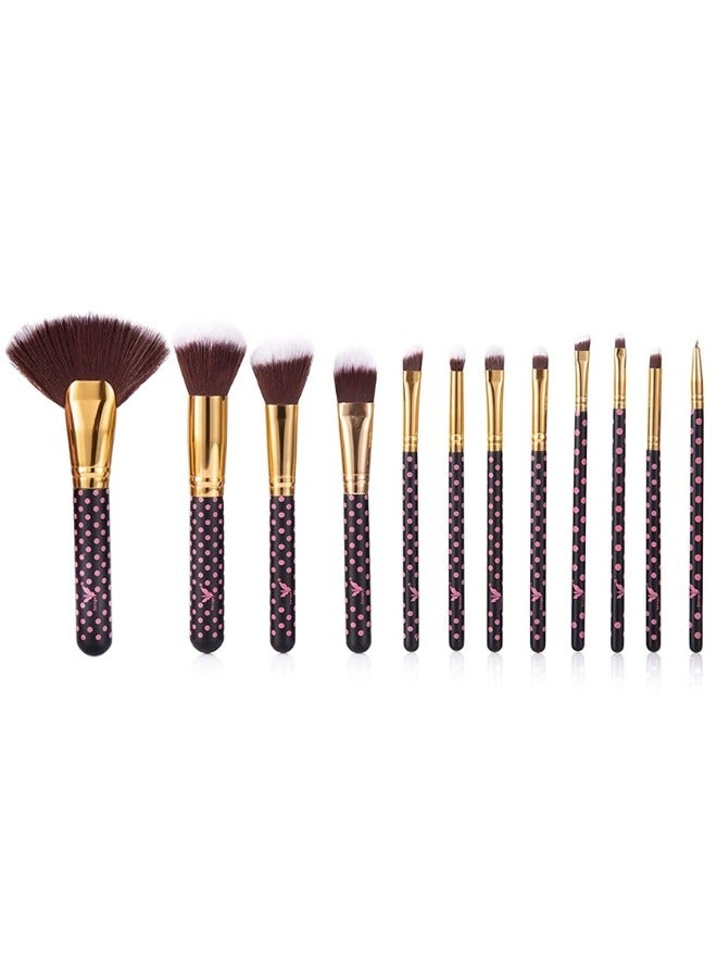 daroge 12 pieces Makeup Brush Set Black/Rose Gold - Image 2