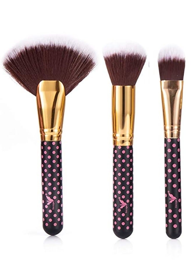 daroge 12 pieces Makeup Brush Set Black/Rose Gold - Image 3