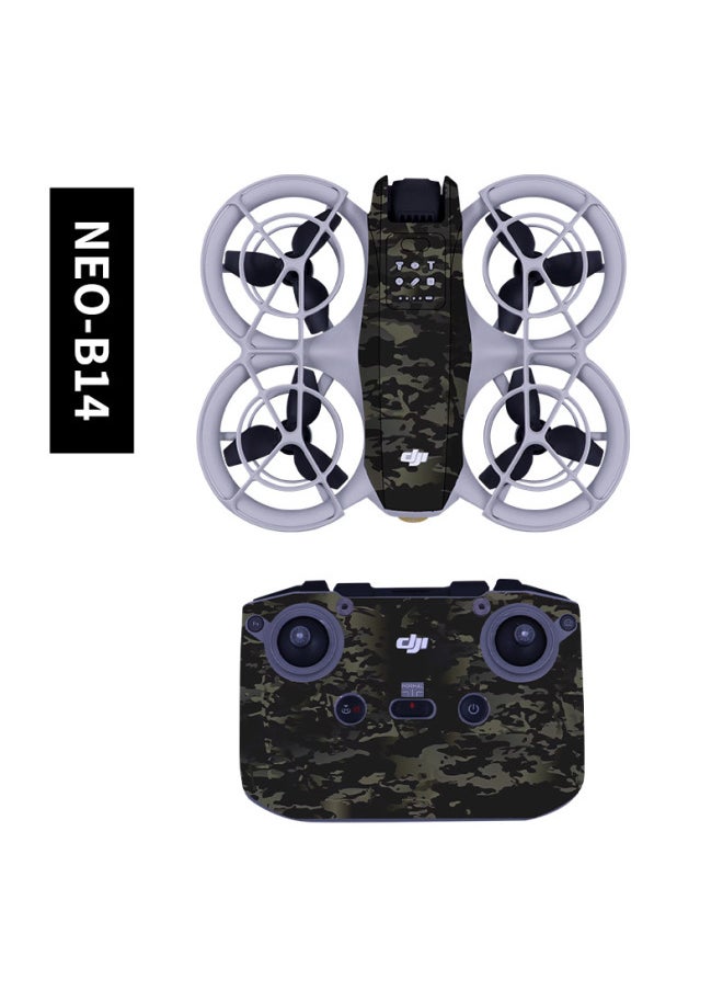 null - Sunnylife For DJI NEO Stickers PVC Body Remote Control N3 Glasses Colorful Anti Scratch Protection Film-Color:Neo-b13 (aircraft + Remote Control Sticker) - Image 1