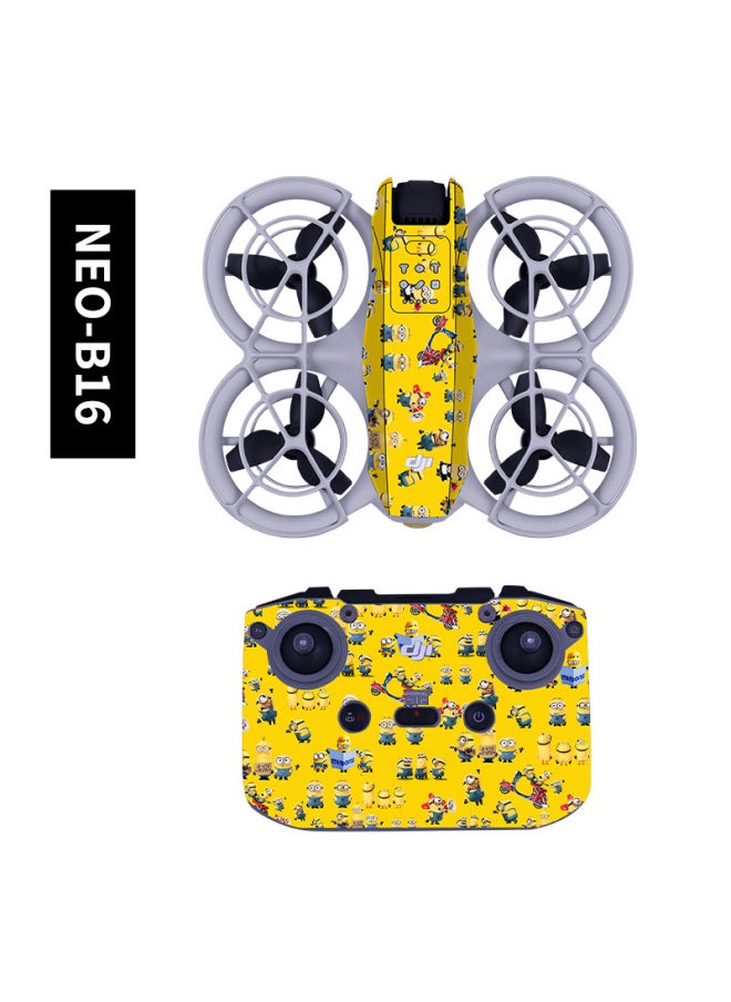 null - Sunnylife For DJI NEO Stickers PVC Body Remote Control N3 Glasses Colorful Anti Scratch Protection Film-Color:Neo-b13 (aircraft + Remote Control Sticker) - Image 1