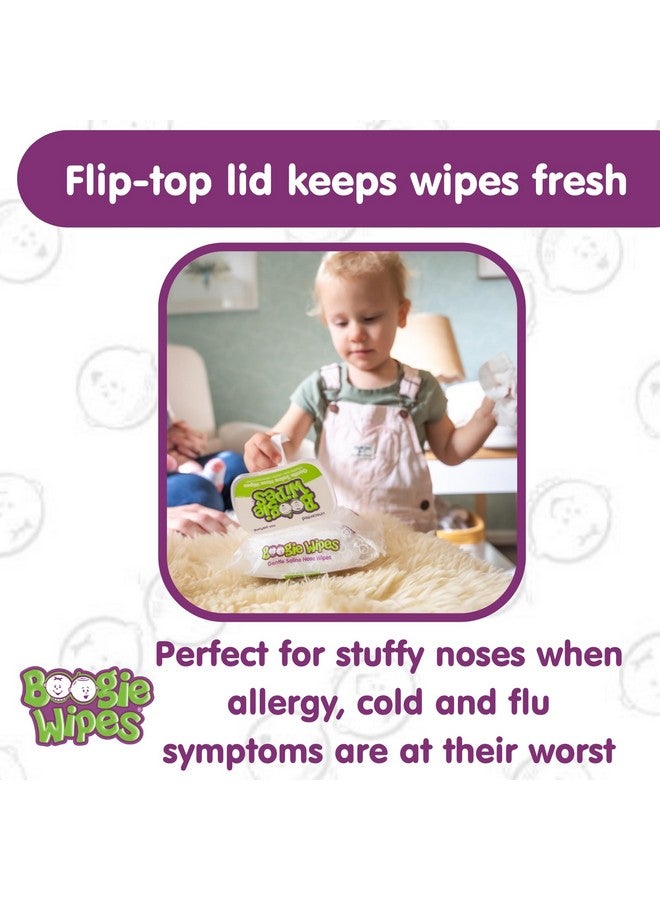 Boogie Boogie Wipes, Saline Wipes for Baby & Kids, Nose Booger Wipes for Allergy Relief, Face, Hand & Body, Made with Vitamin E, Aloe and Natural Saline, Unscented, 30 Count (Pack of 3) - Image 5