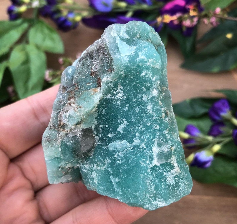 Zenkeeper 1Lb Amazonite Crystal Stone Natural Raw Stones & Fountain Rocks for Tumbling, Cabbing, Polishing, Wire Wrapping, Wicca & Reiki Crystal Healing - Image 2