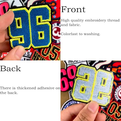 XFSAFDM 18PCS Patch for Clothes, Colorful Number Embroidery Patches, Applique Iron-On/Sew-On Cloth Patches for Clothing, Customize DIY Crafts, Small Fabric Embroidered Patches for Decoration - Image 4