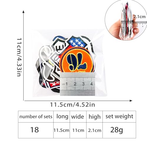XFSAFDM 18PCS Patch for Clothes, Colorful Number Embroidery Patches, Applique Iron-On/Sew-On Cloth Patches for Clothing, Customize DIY Crafts, Small Fabric Embroidered Patches for Decoration - Image 2