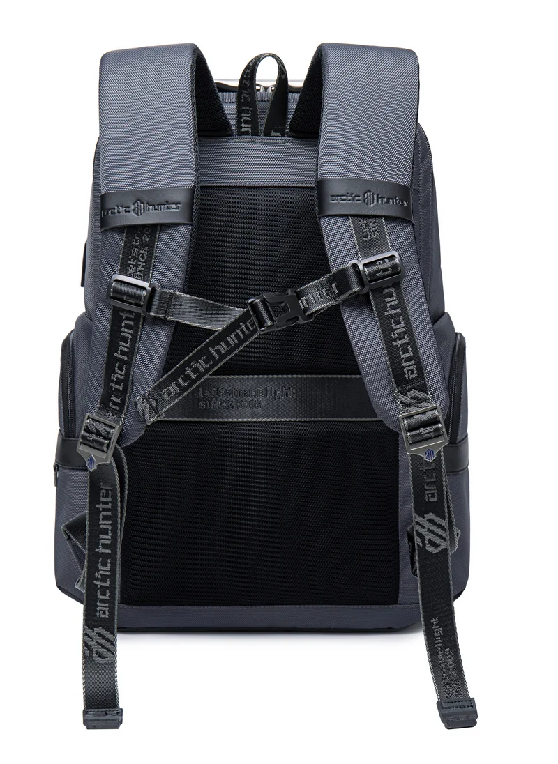 ARCTIC HUNTER Premium Laptop Shoulder Backpack TSA Friendly Opening Water/Scratch Resistant Daypack with Built in USB/Earphone Port for Men and Women B00449 Grey