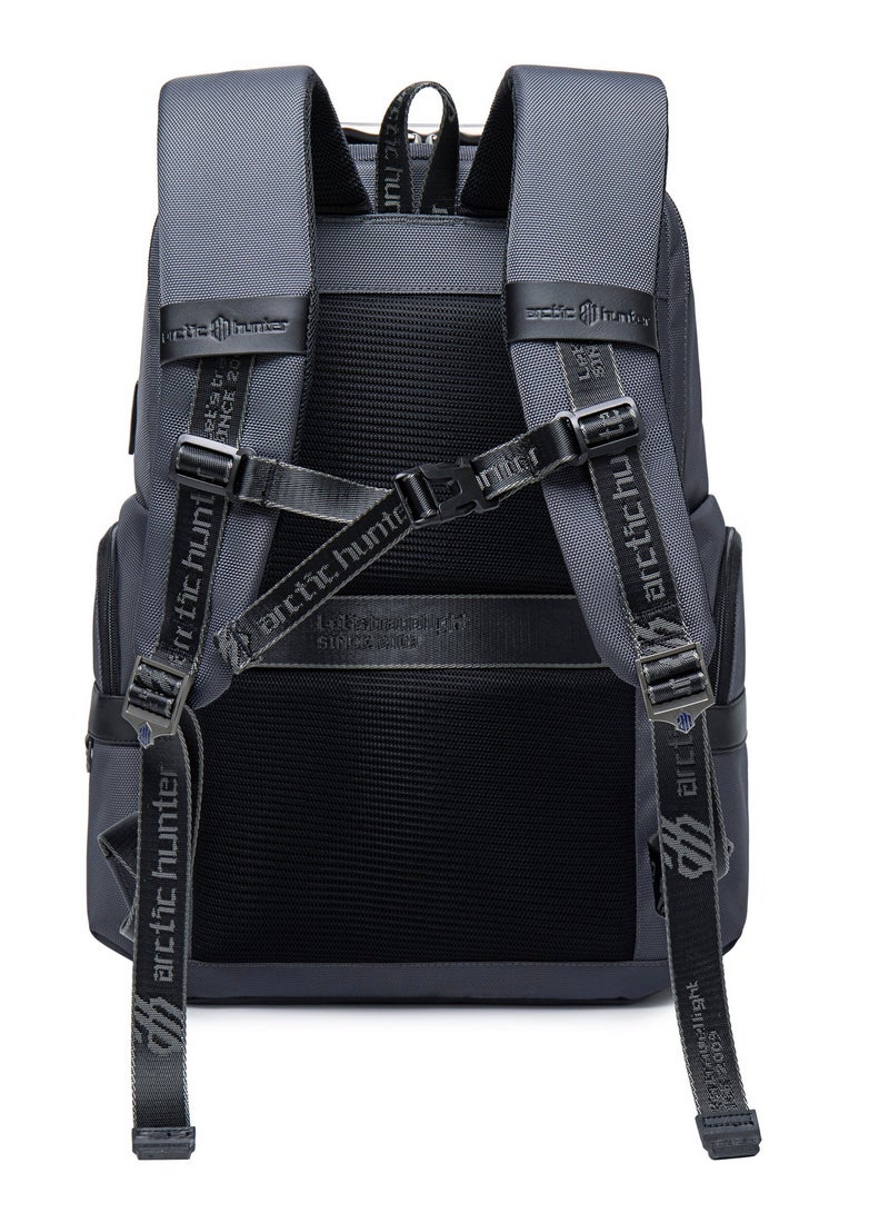 ARCTIC HUNTER Premium Laptop Shoulder Backpack TSA Friendly Opening Water/Scratch Resistant Daypack with Built in USB/Earphone Port for Men and Women, B00449, Grey - Image 5