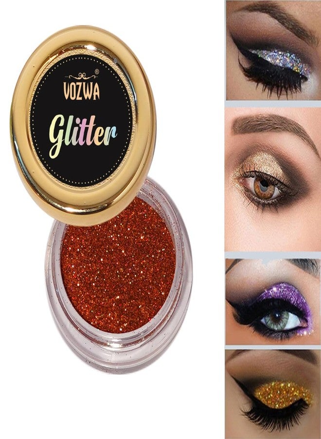 Vozwa Black Beauty Eyeshadow Chunky Glitter and Holographic Orange Eye Glitter - Image 3