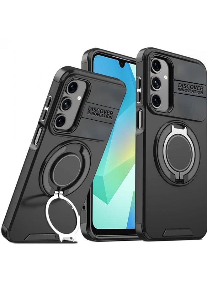 For Samsung Galaxy A16 Cover,Samsung A16 Case 【360° Rotate Ring Stand】 Heavy Duty Protective Shockproof Phone Case for Samsung A16 Cover-Black - Image 1
