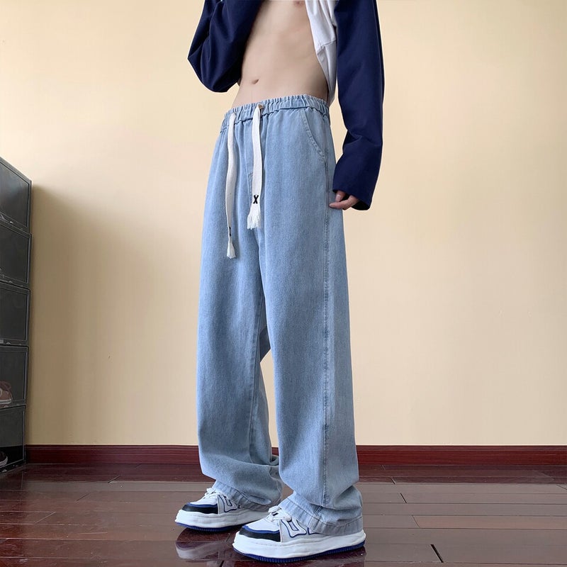 Unisex Classic Denim Jeans Loose Fit Daily Outdoor Wear - Image 1