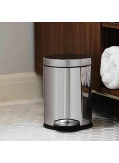 Durable Stainless Steel Round Pedal Trash Can Polished Steel 4.5 L - pzsku/ZBA27F7468851832C22F8Z/45/_/1702144428/1102c2de-657c-4151-ac92-53fd29b1127a