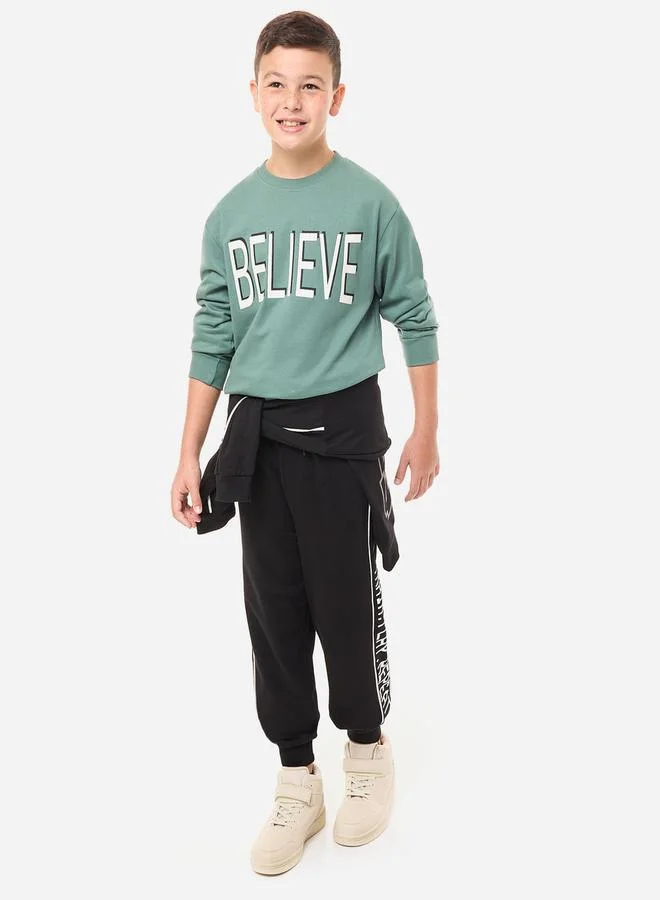 victor and jane victor and jane Slogan Print Round Neck Sweatshirt