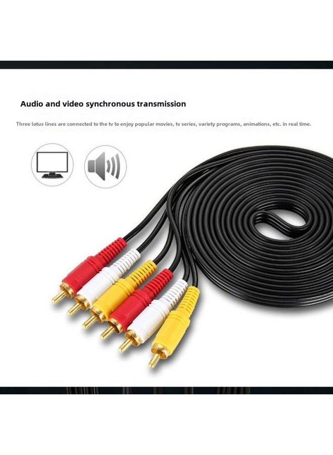 1.5 Meters 3 Meters 3 To 3 AV Line Set-top Box DVD TV 3 To 3 Lotus Head Audio Video Male To Male Line-Color:-2 Three To Three 10m Wires  - Image 1