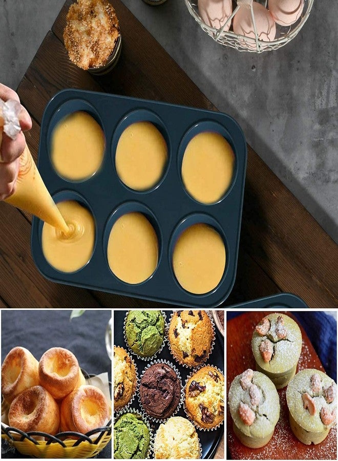 KANABEE Muffin Cup Cake Mould Tray for 6 Muffins Bakeware, Black - Image 2