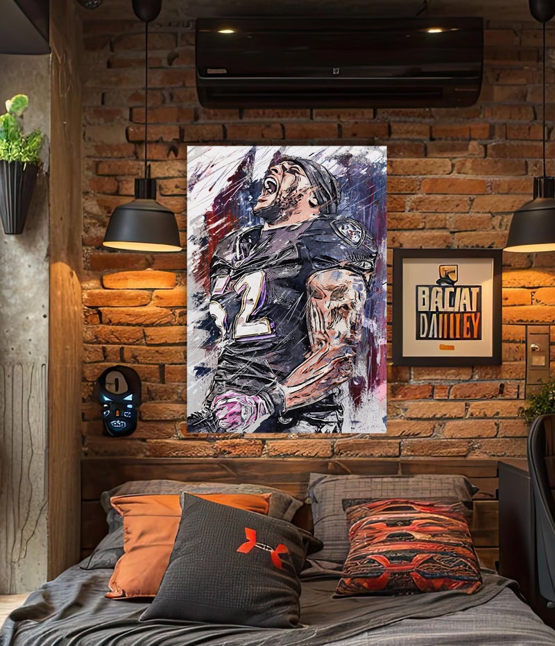 TNESSENTIAL Ray Lewis Poster Baltimore Ravens Canvas Print Football Wall Art NFL Artwork Sports Home Decor F65 Birthday Gift - Image 2