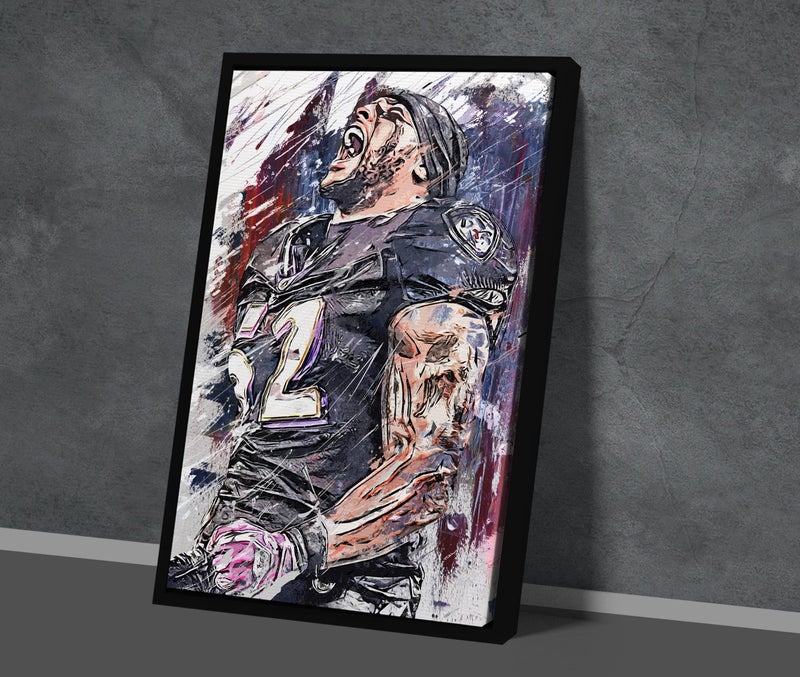 TNESSENTIAL Ray Lewis Poster Baltimore Ravens Canvas Print Football Wall Art NFL Artwork Sports Home Decor F65 Birthday Gift - Image 1