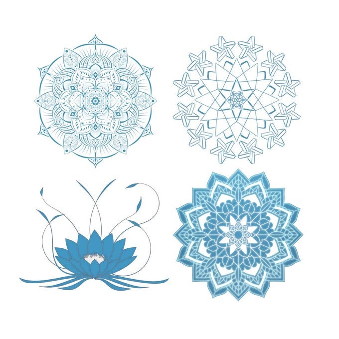 STATIC WINDOW CLING DECALS ALERT PEOPLE OR BIRDS FROM HITTING WINDOWS AND GLASS DOORS MANDALA 4 PIECES