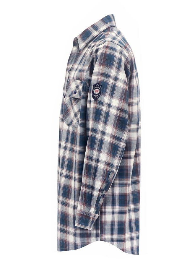 BOCOMAL 88/12 FR Shirts for Men(Red/White) Flame Resistant/Fire Retardant Plaid Shirt 7oz Men's Welder Shirt - Image 2