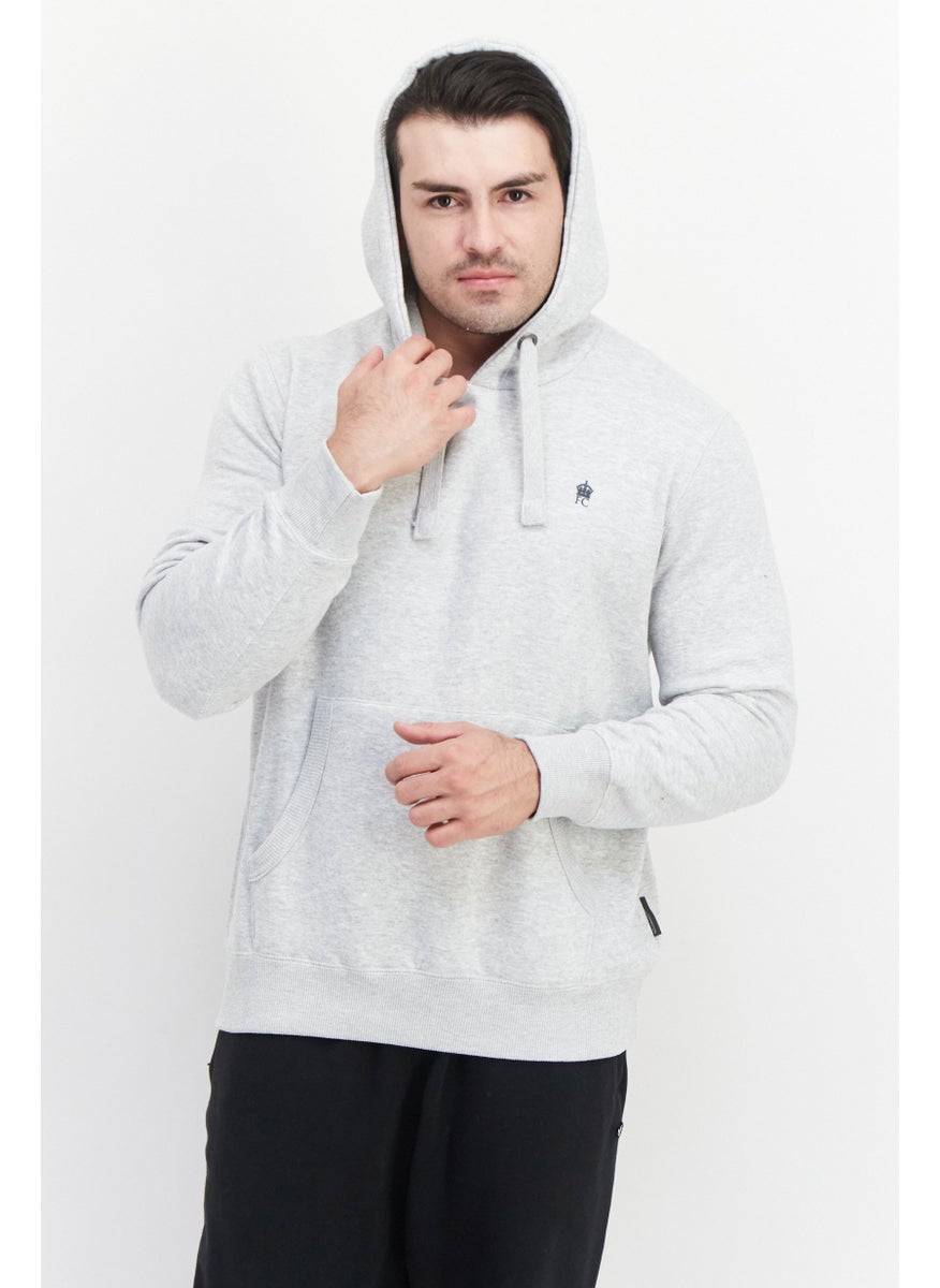 Men Long Sleeve Brand Logo Fleece Hoodie Sweatshirt, Light Grey Melange - pzsku/ZBA282A0797D3E563933DZ/45/_/1724351334/f5e2b3c5-4d0e-4044-8dd5-5346f0b1ca00