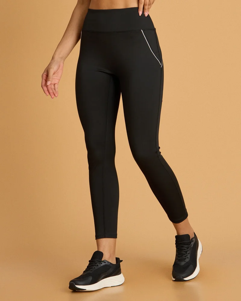 Redtag Women Black Active Leggings