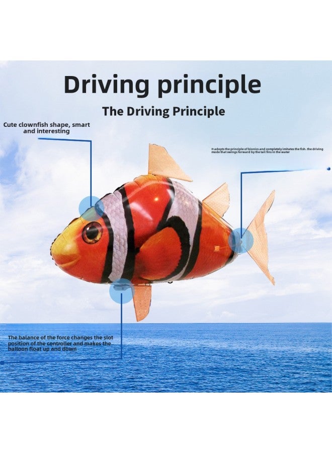 Air Remote Control Flying Fish TikTok Same Inflatable Shark Clownfish Inflatable Toy Flying Fish Layout-Color:Shark (helium Self-provided) English Packaging  - Image 3