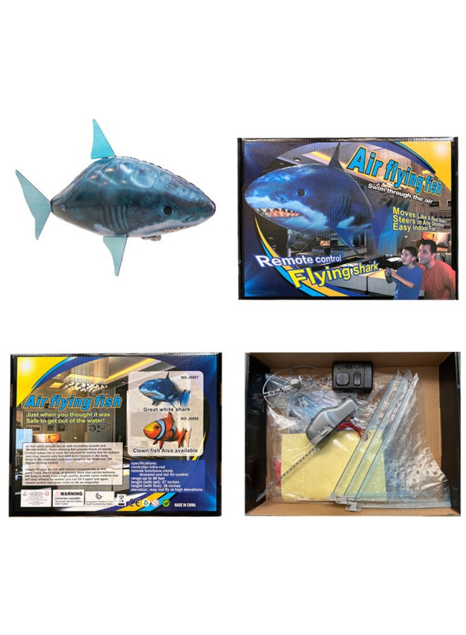 Air Remote Control Flying Fish TikTok Same Inflatable Shark Clownfish Inflatable Toy Flying Fish Layout-Color:Shark (helium Self-provided) English Packaging  - Image 1