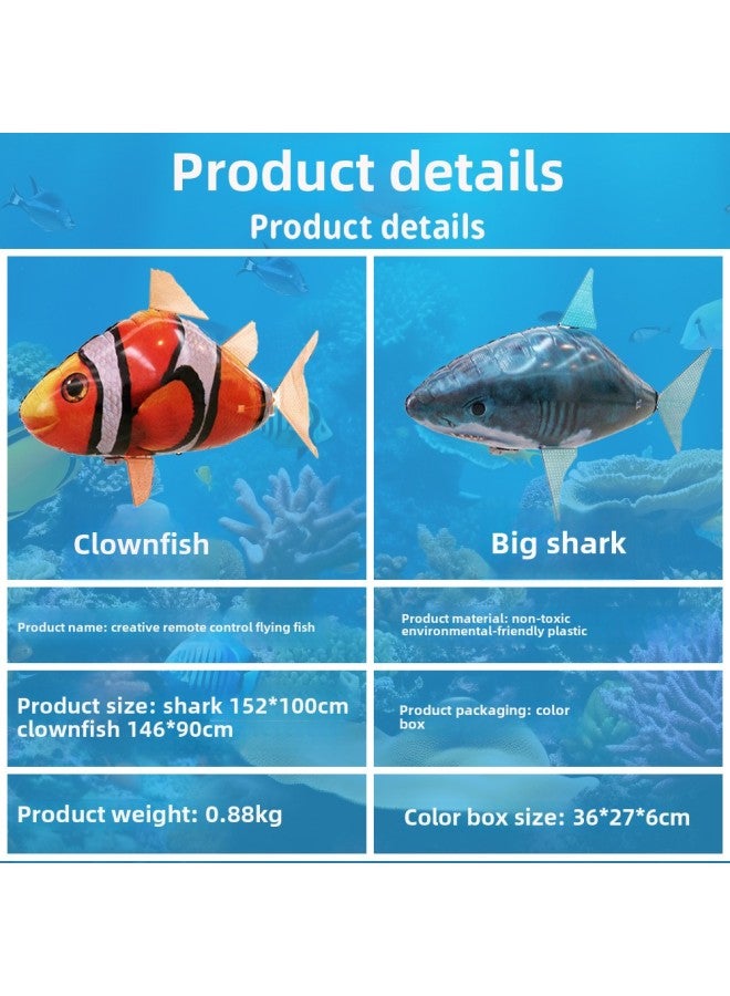 Air Remote Control Flying Fish TikTok Same Inflatable Shark Clownfish Inflatable Toy Flying Fish Layout-Color:Shark (helium Self-provided) English Packaging  - Image 4