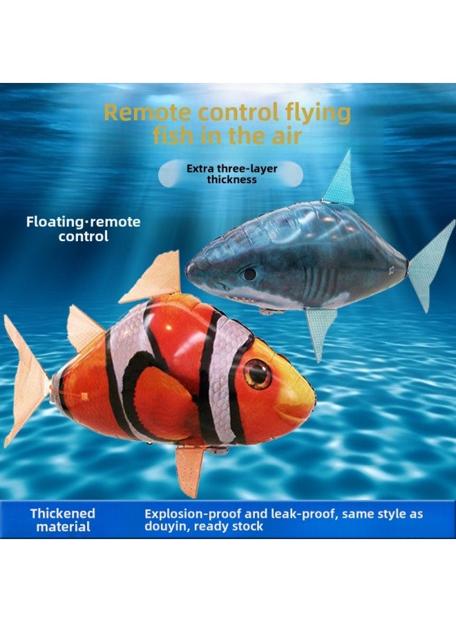 Air Remote Control Flying Fish TikTok Same Inflatable Shark Clownfish Inflatable Toy Flying Fish Layout-Color:Shark (helium Self-provided) English Packaging  - Image 2