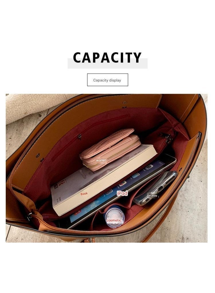 كيفية حقيبة كتف نسائية، حقيبة يد أنيقة جديدة ذات سعة كبيرة، حقيبة كتف محمولة كاجوال - Image 4