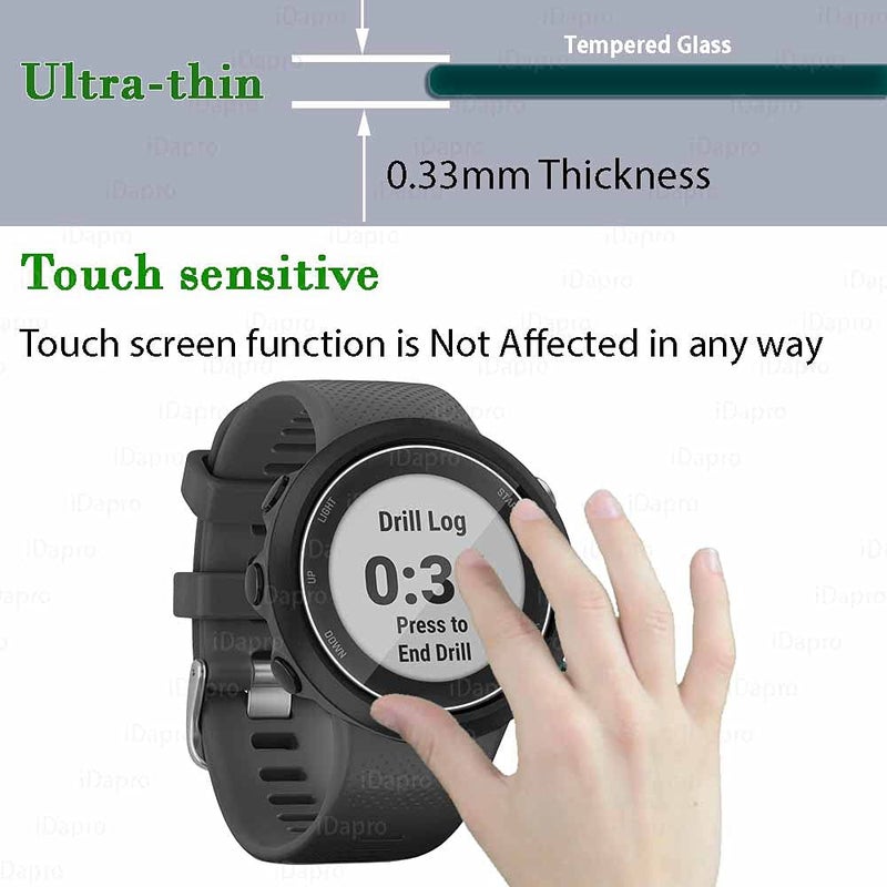 iDaPro [4 Pack] Screen Protector for Garmin Forerunner 55 45 45S Smartwatch + Silicone Anti-dust Plugs Tempered Glass Anti-Scratch Bubble-Free - Image 5