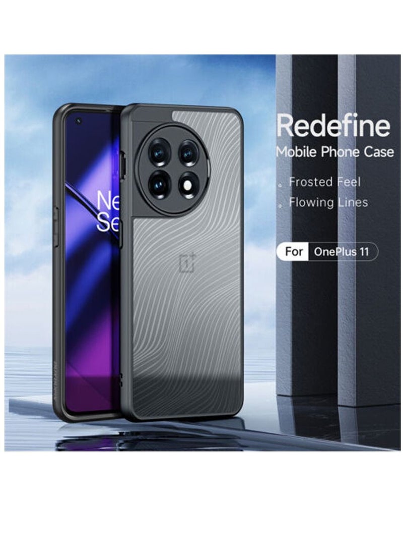 Generic - Transparent matte phone case, shockproof and scratch resistant phone case, matte anti-drop case for OnePlus Nord CE 3 Lite 5G/OnePlus 11/OnePlus Ace2/11R-Black - Image 1