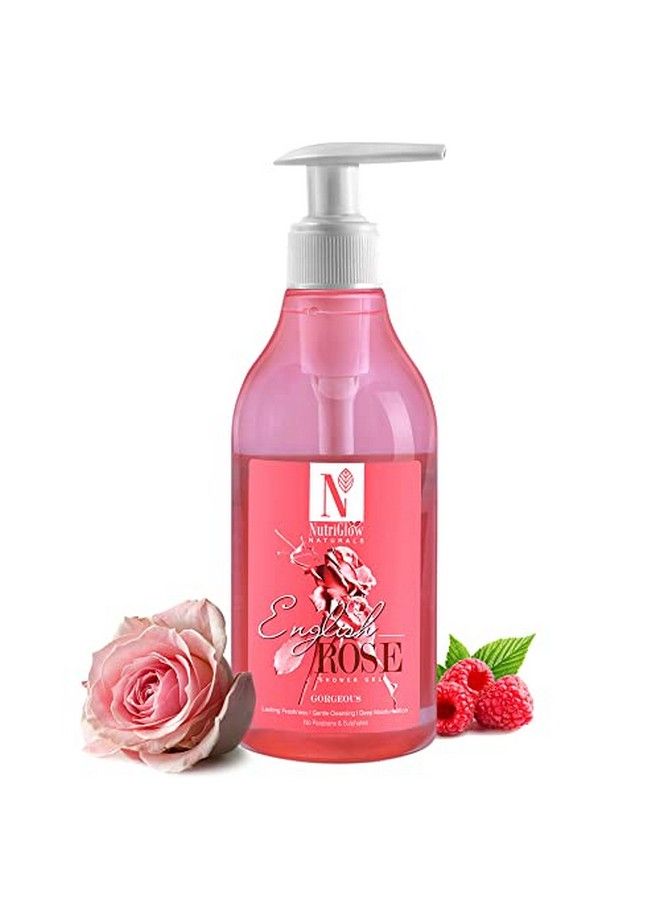 NUTRIGLOW Natural'S English Rose Shower Gel With Mulberry Extract For Long Lasting Freshness Gentle Cleansing Deep Moisturisation No Sulphates 300 Ml - Image 1