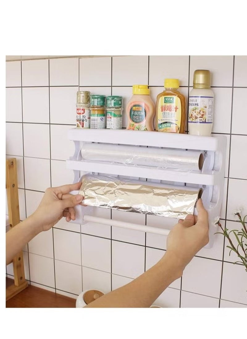 Generic Wall Mounted 4-in-1 Wall-Mount Paper Towel Holder Bathroom Tissue Roll Hanger Toilet Paper Roll Holder  - Image 1
