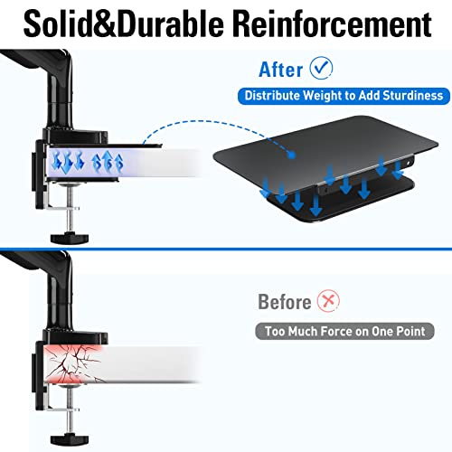 MOUNTUP Monitor Mount Reinforcement for Tempered Glass Desk, Monitor Arm Plate, Steel Bracket for Thin and Most Fragile Table, for Desk C Clamp Installation of Monitors Stand - Image 2