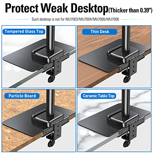 MOUNTUP Monitor Mount Reinforcement for Tempered Glass Desk, Monitor Arm Plate, Steel Bracket for Thin and Most Fragile Table, for Desk C Clamp Installation of Monitors Stand - Image 3