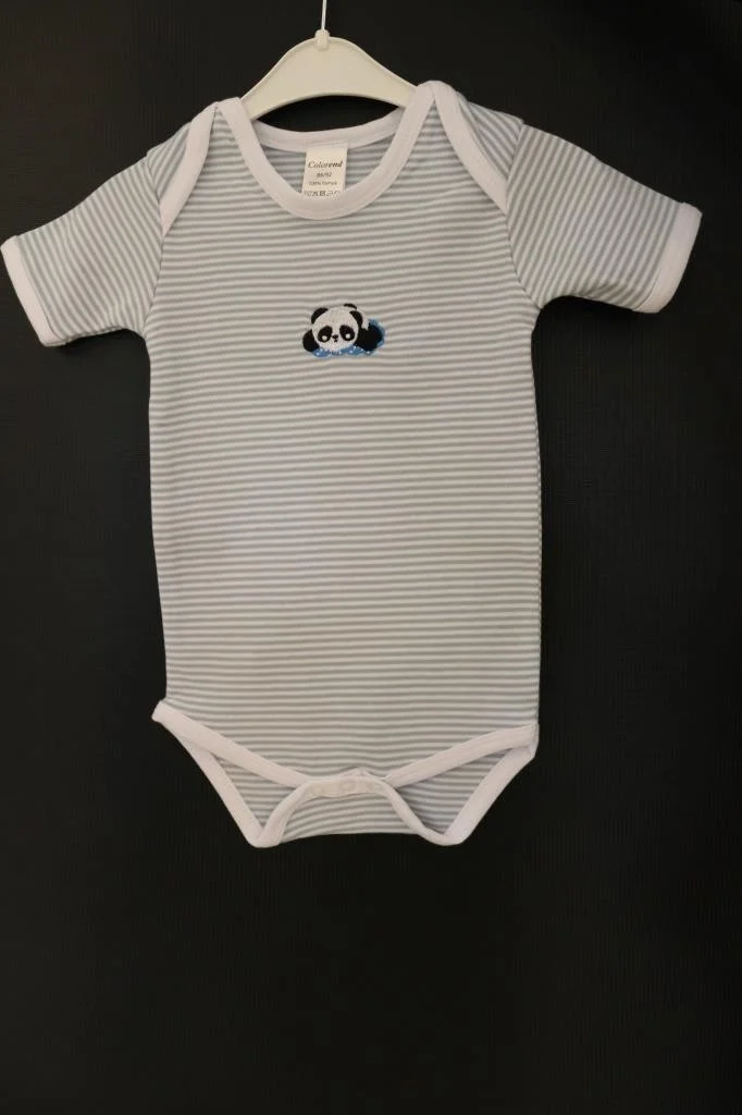 Colorend Cotton Short Sleeve Snap-On Baby Bodysuit Undershirt