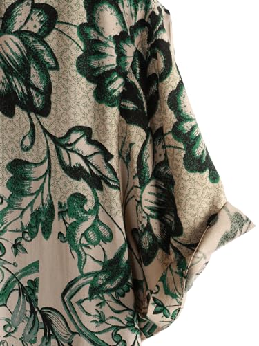 JOTOOK Mens Hawaiian Shirt Short Sleeve Button Down Tropical Shirts Casual Floral Summer Beach Shirt XX-Large Beige Green - Image 4