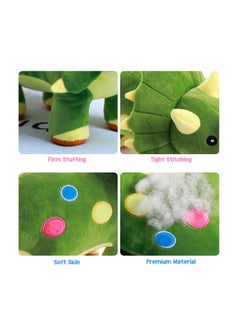 KASTWAVE Dinosaur Plush Toy, 16" Stuffed Animal Triceratops Throw Plushie Pillow Doll Soft Green Fluffy Friend Hugging Cushion Present Soft Plush Stuffed Animal Dino Plushie for Every Age & Occasion  - Image 5