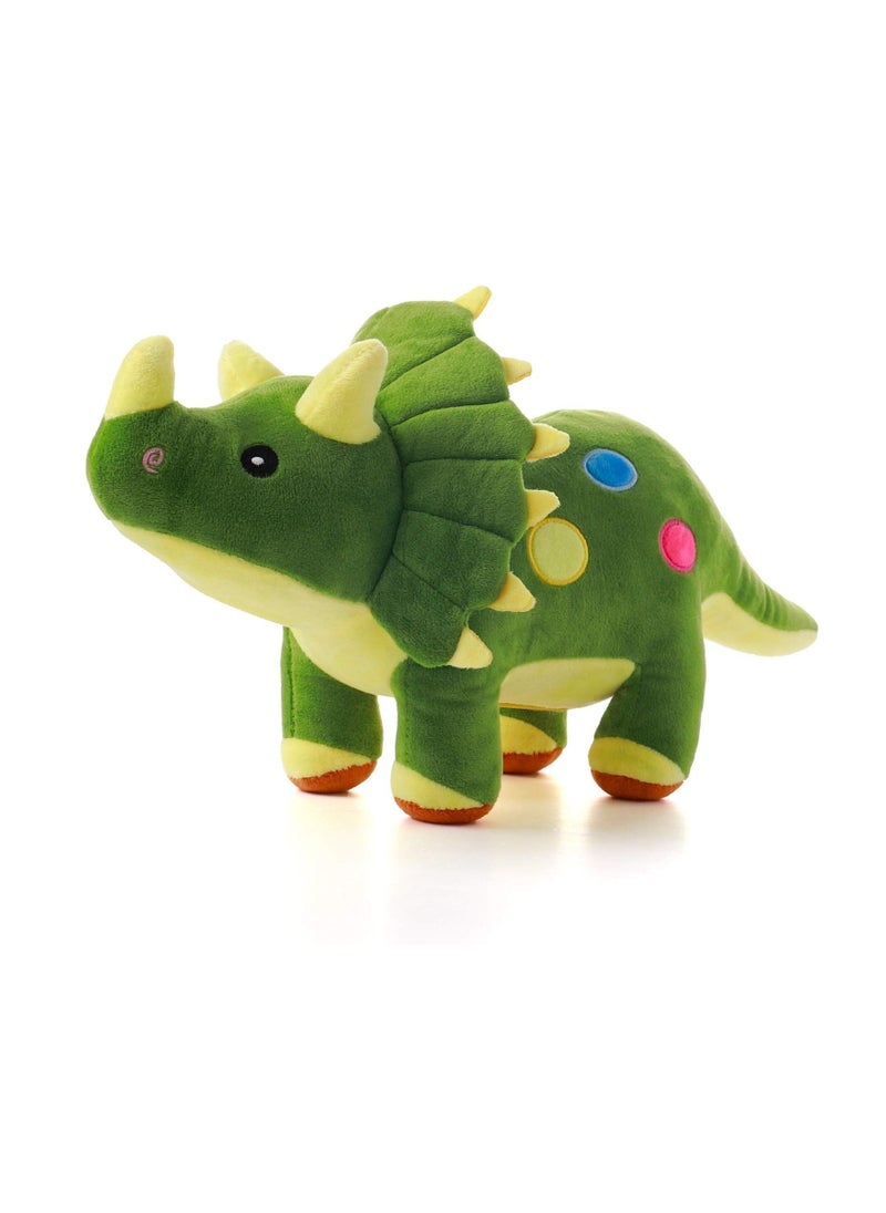 KASTWAVE Dinosaur Plush Toy, 16" Stuffed Animal Triceratops Throw Plushie Pillow Doll Soft Green Fluffy Friend Hugging Cushion Present Soft Plush Stuffed Animal Dino Plushie for Every Age & Occasion  - Image 1