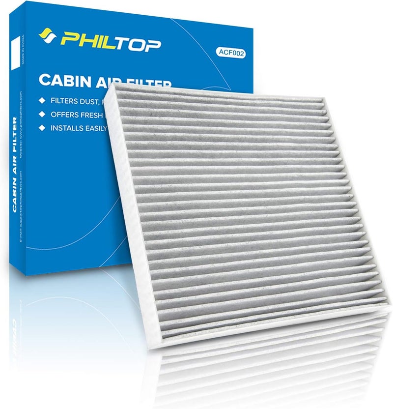 PHILTOP فلتر هواء المقصورة الممتاز، بديل لـ CF10134، أكورد، ريدجلاين، سيفيك، بايلوت، أوديسي، CR-V، باسبور، كروس تور، MDX، RDX، TSX، TL، RL، ILX، RLX، TLX، ZDX، يتضمن كربون نشط - Image 1