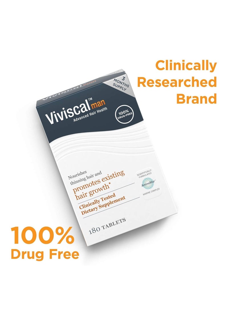 Viviscal - Man Hair Health Supplements, 180 Tablets - Image 1