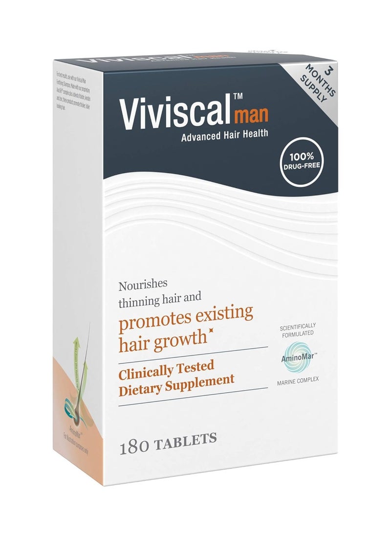 Viviscal - Man Hair Health Supplements, 180 Tablets - Image 1