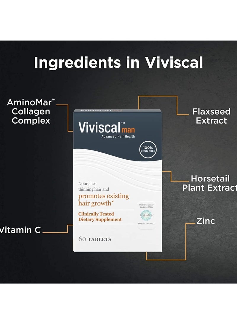 Viviscal - Man Hair Health Supplements, 180 Tablets - Image 1
